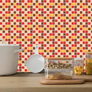 Adhesivo de azulejos de cristal para cocina, papel pintado de mosaico impermeable y duradero.