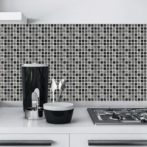3D aftokollito plakidio mosaikou adiabrocho gia kouzina backsplash leptomereia