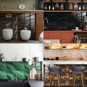 Thickened crystal film marble pattern tile sticker waterproof wall wallpaper for home decor