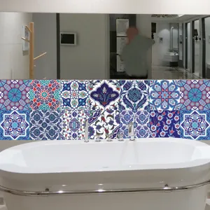 Ρετρό αυτοκόλλητα πλακιδίων αδιάβροχα αυτοκόλλητα τοίχου για κουζίνα διακόσμηση