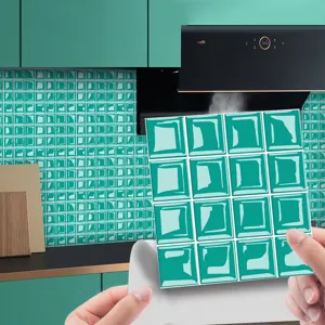 3D mosaic tile sticker self-adhesive waterproof PVC wall sticker for home kitchen decor