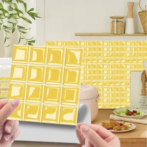 3D mosaic tile sticker self adhesive waterproof PVC kitchen wall decor removable 1pcs
