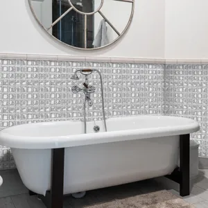 3D Mosaic Tile Sticker Peel and Stick Waterproof PVC Wall Decal for Bathroom Kitchen Decor