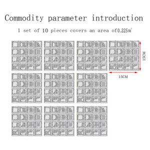 3D mosaic tile stickers peel and stick waterproof wall tiles 15x15cm 10pcs set home decor