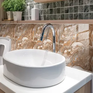 Adesivo piastrelle effetto marmo pellicola cristallo carta da parati bagno decorazione
