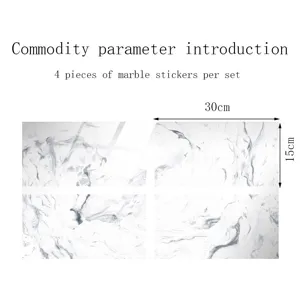 Adesivi per piastrelle effetto marmo 4pz set pellicola cristallo impermeabile 30x15cm