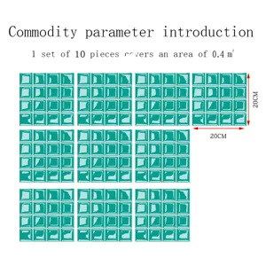 3D mosaic tile stickers waterproof self-adhesive wall paper DIY home decor 10pcs 20x20cm
