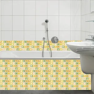 3D mosaic tile sticker self adhesive PVC wall sticker DIY waterproof bathroom decor detail view