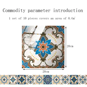 Adesivo per piastrelle retro pellicola cristallo impermeabile autoadesivo 20x20cm decoro