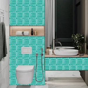 Waterproof 3D mosaic tile sticker self-adhesive PVC wall decor for bathroom renovation home DIY