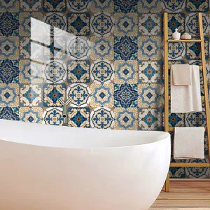 Adesivi per piastrelle retro impermeabile pellicola di cristallo decorazione bagno casa