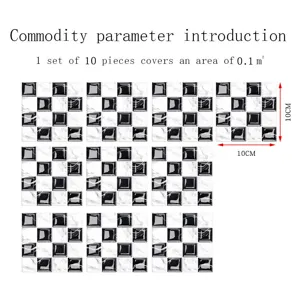 3D mosaic tile stickers self-adhesive DIY removable PVC wall decor for home decoration