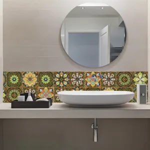 Adhesivos de azulejos mandala papel pintado impermeable para cocina baño decoracion
