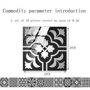 Adesivo per piastrelle vintage impermeabile autoadesivo decorazione murale 10pz
