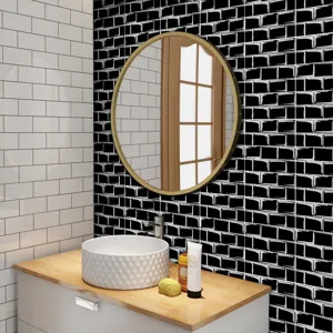 Adesivi per piastrelle mosaico cristallo PVC impermeabile decorazione bagno casa rinnovo