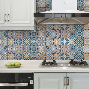Adesivi per piastrelle mandala cucina paraschizzi parete murale impermeabile 24 pezzi