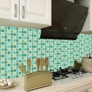 Adhesivo para azulejos de cocina impermeable patrón de mosaico pegatina de pared decoración