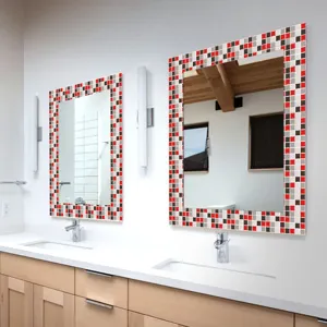 Adhesivo de azulejos de mosaico impermeable lamina decorativa para espejo de pared hogar