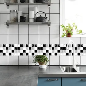Adhesivos para azulejos cocina impermeables diseño mosaico mármol para decoración.