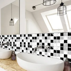 Adhesivos de azulejos de mosaico impermeables para decoración de paredes de cocina y baño.