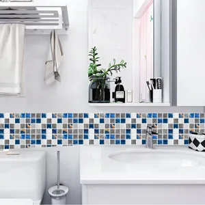 Adhesivo de azulejos de mosaico pegatina de pared para cocina baño decoración y renovación