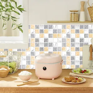 Adhesivos para azulejos de cocina autocollante impermeable papel tapiz decoracion del hogar