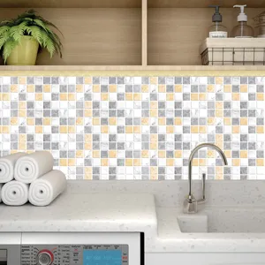 Adhesivo de azulejos de cristal mosaico papel pintado para cocina y cuarto de lavado.