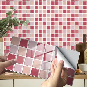 Adhesivo de azulejos de mosaico autoadhesivo para pared de cocina impermeable y protector