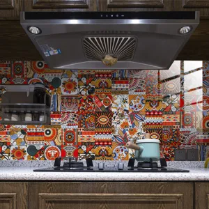 Moroccan style tile sticker self-adhesive wall paper for kitchen backsplash home decoration