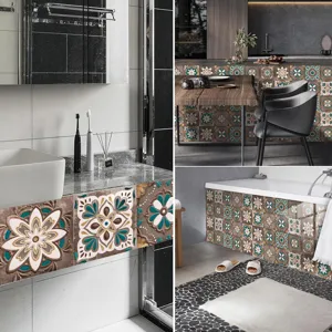 Stickers carrelage motif rétro, autocollants muraux étanches, 10 pièces pour la décoration.