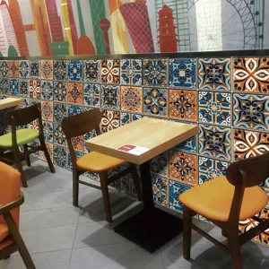 Pegatinas de azulejos retro 10 piezas cuadradas decorativas adhesivos de pared para el hogar