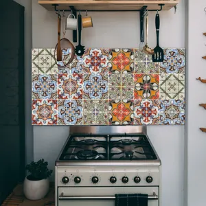 Marokkaanse retro tegelsticker zelfklevende keuken behang decoratieve rol sticker