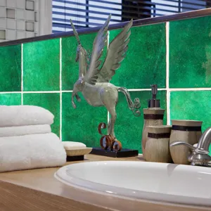 Adhesivos de azulejos cuadrados verdes retro 10pcs decoración de pared adhesiva hogar.
