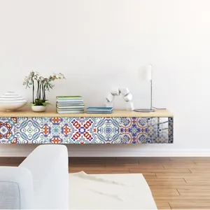 Moroccan vintage tile sticker detail in modern living room interior home decoration