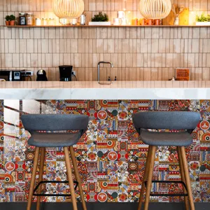 Moroccan vintage tile sticker self-adhesive wallpaper for kitchen bar counter home decor