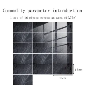Lot de stickers carrelage effet marbre cristal autocollant imperméable mural déco