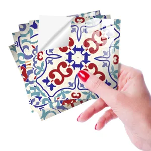 Moroccan vintage tile stickers self adhesive waterproof wallpaper for kitchen home decor