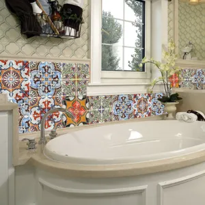 Marokkaanse vintage tegelstickers zelfklevend waterdicht behang voor keuken en badkamer