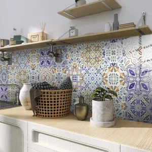 Moroccan tile sticker waterproof self adhesive kitchen backsplash wallpaper wall decor
