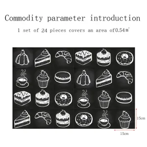 Retro blackboard style chalk drawing tile stickers 24pcs 15x15cm for kitchen home decor