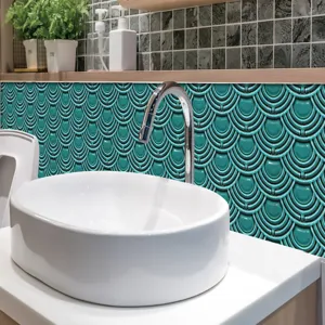 Mosaic tile sticker self-adhesive waterproof PVC wall decor for bathroom and kitchen use