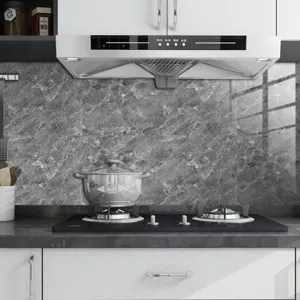 Adhesivo de pared cocina mármol gris sticker azulejo cristal impermeable removible