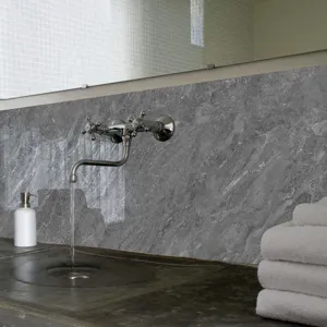Grueso pegatina de azulejo de cristal impermeable patrón de mármol pegatina de pared baño