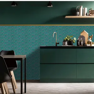 Fish scale mosaic tile sticker detail, waterproof self-adhesive PVC kitchen wall paper decor.