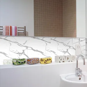 Pegatinas de azulejos efecto mármol impermeable papel pintado adhesivo para cocina baño.