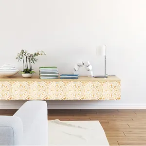 Waterproof self-adhesive tile sticker gold mosaic wallpaper for home furniture decor.