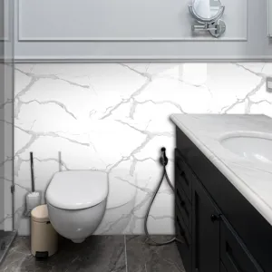 Adhesivo de pared con efecto mármol impermeable autoadhesivo para azulejos de baño