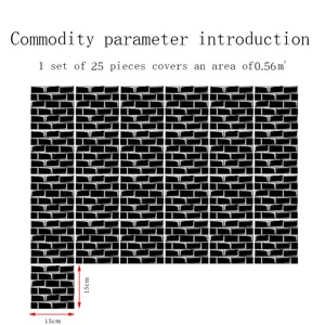 Adesivi per piastrelle mosaico nero impermeabile PVC adesivo murale decorazione 25pz