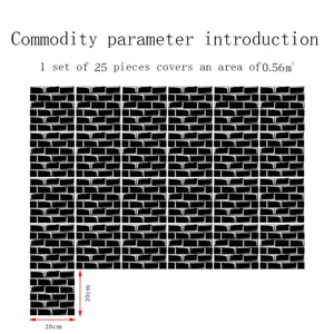 Adesivi per piastrelle a mosaico in PVC impermeabile 25 pezzi 20x20cm decorazione murale