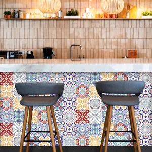 Adesivi per piastrelle mandala decorativi per cucina e parete, finitura lucida, 24 pezzi